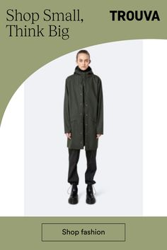 The essential Raincoat from RAINS. Made from a Water resistant lightweight fabric with a matte finish, this unisex casual silhuette rain coat is perfect for an elegant look on a rainy day. Style it with one of Rains'bags or packpacks. Casual unisex fit 64% polyester, 36% polyurethane Fabric column pressure: 4000 mm Double welded slanting pocket flaps Front placket with snap buttons Fishtail Adjustable cuffs Adjustable hood with a practical cap function Ventilation under storm shield Ultrasonical Modern Waterproof Raincoat For Workwear, Modern Waterproof Raincoat For Spring, Modern Waterproof Raincoat For Rainy Weather, Green Travel Raincoat With Pockets, Functional Green Travel Raincoat, Casual Raincoat For Rainy Season Travel, Functional Fall Travel Raincoat, Casual Raincoat For Travel In Rainy Season, Functional Winter Raincoat For Workwear