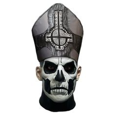 Step into the dark, mysterious world of Ghost with this officially licensed Papa Emeritus II Standard Edition Mask. Crafted with meticulous attention to detail, this mask captures the essence of the enigmatic character Papa Emeritus II from the renowned Swedish rock band. Officially licensed Dimensions: 11" H x 7.5" W x 9" D Material: Natural rubber latex Care: Spot clean Imported One size fits most WARNING: Do not use if allergic to latex Papa Emeritus Ii, Ghost Papa Emeritus, Mascaras Halloween, Papa Emeritus, Trick Or Treat Studios, Ghost Papa, Skeleton Costume, Ghost Band, Band Ghost