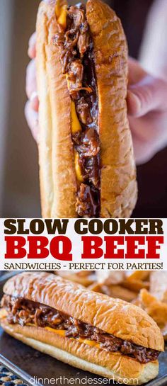 this slow cooker bbq beef sandwich is the perfect appetizer for parties