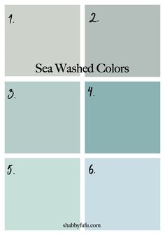 four different shades of sea washed colors