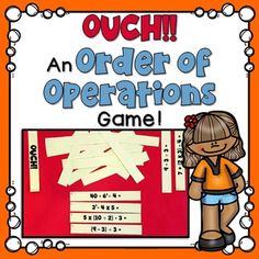 This is a hands-on game your students can play with a partner or small group to practice solving equations that require them to use the order of operations.  It includes 26 mathematical equations to solve.Directions and answers are included. Students take turns drawing a strip, evaluating the expression, and providing an answer.  In order to win, students must collect 5 number sentences.  Watch out, though... if you draw an OUCH! card, all of the strips go back into the pile and students must st Order Of Operations Games, Number Sentences, Operation Game, Mathematical Equations, 5 Number, Solving Equations, Order Of Operations, Equations, Small Group