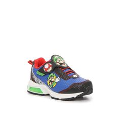 Nintendo-Super Mario Light-Up Sneaker - Kids' Your kiddo will shine with every step they take in the Super Mario Light-Up Sneakers from Nintendo. These sporty shoes feature a charming design that highlights their favorite video game character, a hook & loop closure for easy access, and a heel with an LED light that turns on every time the sole hits the ground. Not sure which size to order? Click here to check out our Kids’ Measuring Guide! For more helpful tips and sizing FAQs, click here . Light Up Sneakers, Sporty Shoes, Video Game Character, Video Game Characters, Kids Sneakers, Free Kids, A Hook, Our Kids, Game Character