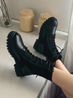 Aesthetic Combat Boots, Combat Boots Aesthetic, Boots Aesthetic, Look Legging, Half Boots