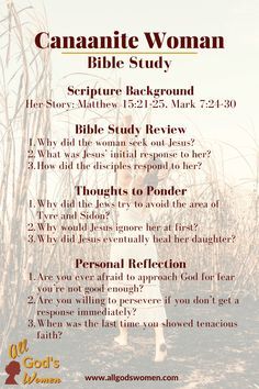 a woman's bible study poster with the words, canaante woman bible study