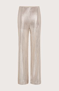 Description Seventy Venezia long high-waisted full-seat trousers featuring an internal elastic waistband and embellished by sequins all over. Trousers, High Waisted, Elastic