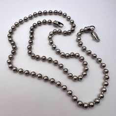 Exclusive Vintage Unesix Chain Necklace Balls Sterling Silver 925 Jewelry 22.1gr Silver Nickel-free Link Necklaces, Nickel-free Link Silver Necklaces, Nickel-free Silver Link Necklace, Classic Ball Chain Necklace As Gift, Classic Silver Pendant Custom Necklace, Classic Sterling Silver Necklace With Ball Chain, Luxury Silver Chain Necklace With Round Pendant, Silver Beaded Chain Necklace In Stainless Steel, Nickel-free White Gold Classic Necklaces