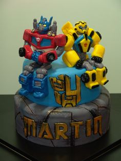 Transformers Rescue Bots Birthday Party, Transformer Birthday, Truck Cakes, Cinderella Cake