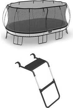 a trampoline and ladder are shown in this image