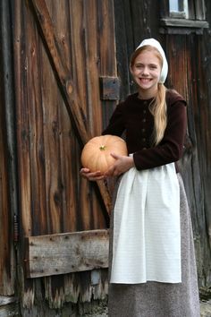 Pilgrim  Costume  Girl's Size 1214  Authentic by WonderfulLifeFarm, $110.00 Thanksgiving Elementary, Peasant Costume, Plymouth Colony, Carnival Ideas