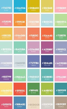 the color scheme for faddia's new website, which features different colors and font