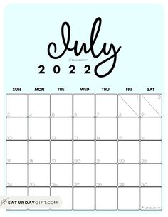 a calendar with the word july in cursive writing on it, and an image of