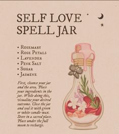 Self Love Spell Jar, Love Spell Jar, Self Love Spell, Rooted In Love, Shadow Book, Hoodoo Oils, Witch Rituals, Casting Spells