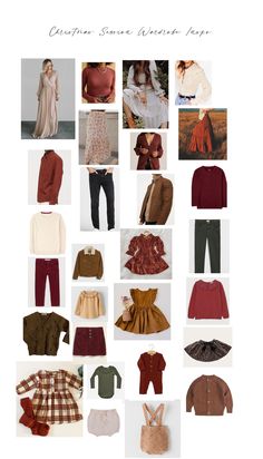 a collage of different types of clothes