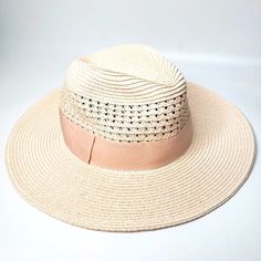 Nwt 14th & Union Pinch Top Straw Sun Hat. Wide Style Band. Pinch Top Look. Adjustable Strap Inside Rim. Open Style Weave For Breathability. Color: White And Light Pink Mixed Weave. Size: Women's One Size, Approx. 21" Around Inner Rim (Adjustable). *** New With Tags. 3/24/24 Cream Fedora For Kentucky Derby Vacation, Adjustable Pink Sun Hat For Day Out, Adjustable Pink Hat For Day Out, Adjustable Pink Hat For A Day Out, Cream Wide Brim Panama Hat For Spring, Pink Wide Brim Hat For Day Out, Pink Hat For Summer Day Out, Adjustable Cream Panama Hat For Spring, Pink Wide Brim Sun Hat For Day Out