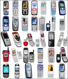 there are many different cell phones together