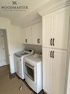 #woodmastercustomcabinets #customcabinets #cabinetshop #cabinetmaker #interiordesign #builtin #builtins #raleighnc #durhamnc #wakecounty #northcarolina #houzz #myhouzz #customdesign #interiors #laundryroom #laundryroomgoals #laundryday #laundrycabinets #shakercabinets #whitecabinets #blackhardware Laundry Cabinets And Shelves, Storage Cabinet Laundry Room, Pantry Storage In Laundry Room, Cabinet Next To Washer And Dryer, Pantry Next To Washer And Dryer, Built In Storage Laundry Room, Tall Cabinet Next To Washer And Dryer, Pantry Cabinet Laundry Room, Tall Laundry Cabinet