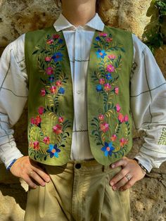 This Mens Vests item by AtonHaton has 235 favorites from Etsy shoppers. Ships from Spain. Listed on Nov 23, 2024 Boho Style For Men, Impressive Embroidery, Spanish Embroidery, Vest Embroidery, Spanish Flowers, Elaborate Embroidery, Gilet Kimono, Colorful Vest, Wedding Gifts For Men