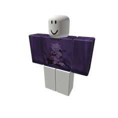 a white and purple object with a smiling face on it's chest, in front of a white background