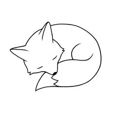 a black and white drawing of a fox