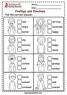 feelings and emotions worksheet for kids to practice their feelings in order to help them understand