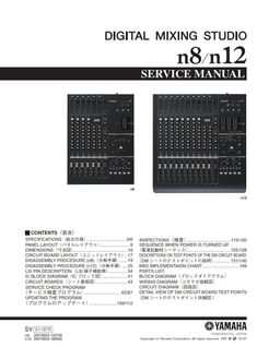 an instruction manual for the yamaha m8n - 12 mixing console, with instructions