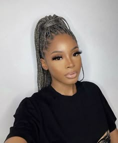 Grey Hair Braids, Braiding Hair Colors, Black Box Braids, Faux Loc, Blonde Box Braids, African Hair Braiding Styles, Afrikaanse Mode