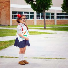 First-Day-of-School Photo Ideas: Nerdy Girl Outfits, Toddler School Uniforms, Red Ribbon Week, Dress Up Day, Nerdy Girl, School Photos, Toddler Fashion, School Days