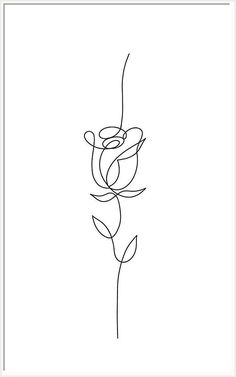 a single line drawing of a flower on a white background