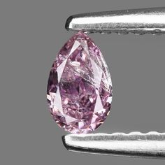 Untreated Pink Color 0.28 Cts Natural Purple Pink Diamond Pear Shape Gr1744 Purple Diamond, Pink Diamond, Rarity, Pear Shape, Pear Shaped, Pink Color, Pear, Purple, Pink