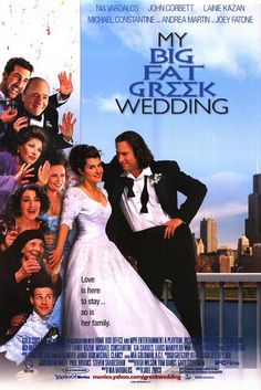 "My Big Fat Greek Wedding." I hadn't seen this since it first came out. It's actually better than I remember! Really hilarious and likeable characters, a few "laugh out loud" moments, and a sweet ending. Aww. My Big Fat Greek Wedding, Nia Vardalos, John Corbett, Rom Coms, Traditional Marriage, Wedding Movies, Jason Grace, Movies Worth Watching, Septième Art