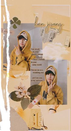 Han Jisung Yellow Aesthetic, Han Jisung Wallpaper, Yellow Aesthetic Wallpaper, Kids Collage, Skz Aesthetic, Iphone Wallpaper Yellow