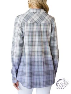 Dip Dyed Plaid flannel shirt Fabric: 100% Polyester Faded Long Sleeve Shirt For Fall, Casual Washed Plaid Flannel Shirt, Dip Dyed, Plaid Flannel Shirt, Dip Dye, Hand In Hand, Shirt Fabric, Plaid Flannel, Flannel Shirt