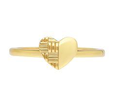 Fall in love with this 14K yellow gold dual-textured heart ring that adds a heartfelt touch to your look. From Ariva. Gold Basket, Gold Heart Ring, Basket Weave, Ring Size Guide, Heart Of Gold, Basket Weaving, Fall In Love, Heart Ring, In Love