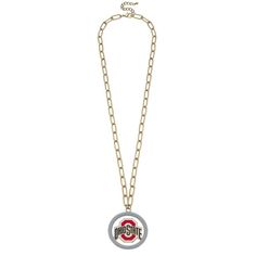 Showing off your Ohio State Buckeyes spirit has never been so chic with this enamel logo necklace. The vibrant team-colored design hangs at the end of a beautifully crafted chain. This necklace is the perfect gift for your favorite Ohio State Buckeyes fan or perfect for adding a finishing touch to your gameday outfit. Logo Necklace, Gameday Outfit, Ohio State Buckeyes, Ohio State, Ohio, The End, Jewelry Necklaces, Pendant Necklace, Perfect Gift