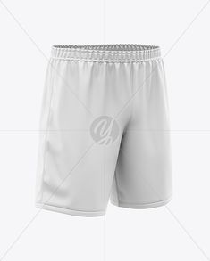 a white soccer shorts mock up on a white background