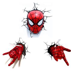 two hands are breaking through the wall with spider - man's face on it