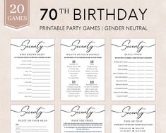 the printable party games for 70th birthday