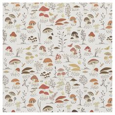 a white background with mushrooms and plants on it