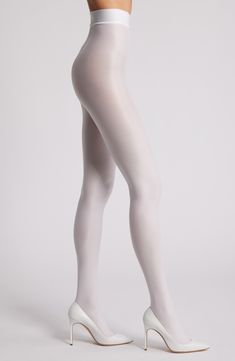 A glossy, metallic coating has a liquid-metal effect on these shimmery tights fashioned with a control-top high waist. Nylon/spandex Hand wash, dry flat Imported Shiny Sleek Stretch Leggings, Sleek Shiny Stretch Leggings, Sleek Stretch Metallic Leggings, Sleek Metallic Stretch Leggings, White Micro-elastic Tights, Sleek High Stretch Smoothing Tights, Tight White Elastane Tights, Shimmery Tights, Sparkly Tights