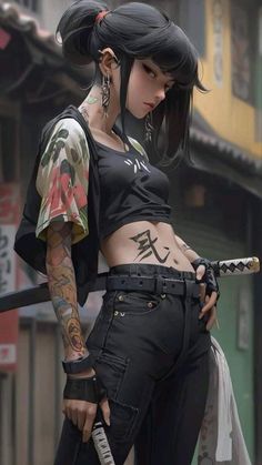 Guerriero Samurai, Samurai Artwork, Cyberpunk Girl, Image Swag, Cyberpunk Character, Samurai Art, Cyberpunk Art, Arte Fantasy, Female Character Design