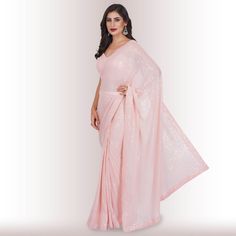 Are you ready to shine? Elevate your style with our Ready-Made Sequin Saree in the enchanting Blush shade. Crafted from high-quality georgette fabric adorned with mesmerizing sequin work, this saree promises a lavish and effortless style upgrade. It effortlessly drapes in less than a minute, ensuring you're ready to dazzle in no time! 🤩😍💃With its exquisite design and easy-to-wear nature, this Ready-Made Sequin Saree makes a statement without the need for elaborate draping or styling. The sequ Pink Georgette Saree For Formal Occasions, Formal Pink Georgette Saree, Pink Saree For Formal Diwali Events, Pink Saree For Formal Diwali Celebration, Pink Formal Saree For Diwali, Pink Formal Saree For Festive Occasions, Pink Bollywood Style Pre-draped Saree For Formal Occasions, Elegant Pink Pre-draped Saree For Formal Occasions, Glamorous Pink Saree For Wedding