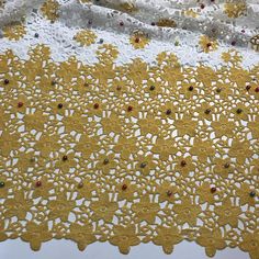 Gold New Arrival Embroidery African Cord Lace Fabric/High | Etsy Yellow Lace Embroidered Fabric For Wedding, Fashion Wedding Dress, Corded Lace Fabric, Bridal Women, Beaded Lace Fabric, Nigerian Lace, Cord Lace, Business Sales, Corded Lace