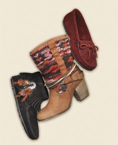 Minnetonka Ankle Bootie, 'Kilty Moc' Slip-on, & Steve Madden 'Tolteca' Short Boot #Nordstrom #AugustCatalog Casual Suede Moccasins With Fringe, Fall Tassel Slip-on Moccasins, Casual Leather Boots With Tassels, Fall Leather Moccasins With Tassels, Western Suede Moccasins For Fall, Western Style Suede Moccasins For Fall, Casual Brown Moccasins With Tassels, Casual Leather Moccasins With Fringe, Driving Shoes Women