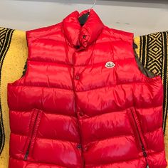 Nwt Authentic Size 3 Luxury Red Winter Outerwear, Moncler Vest, Moncler Jacket, Red Jacket, Vest Jacket, Limited Time, Mens Jackets, Jackets & Coats, Red