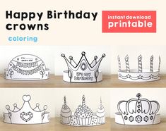 the paper crowns have been cut out to look like they are ready for birthdays