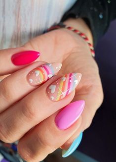 Nails Colorful, Ideas Para Uñas, Ideas Uñas, Nail Art Inspo, Her Nails, Spring Nail Art, Easter Nails, Rainbow Nails