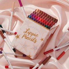 Colourpop Lippie Stix / Colourpop Lipstick Pencils / Colourpop Lip Pencils - Big Box of Lipstick Pencils - 40 Shades | ColourPop - The Big Box of Lippie Pencils includes all 40 shades of Lippie Pencils in the cutest crayon box inspired packaging. Perfect for the makeup artist on-the-go or the makeup lover who just needs them all! Colourpop Lippie Pencil, Lipstick Pencil, Lipstick Box, Cute Slides, Simple Makeup Looks, Crayon Box, Colourpop Cosmetics, Lipstick Set, Beauty Makeup Tips