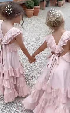 Pink Bridesmaid Dresses Floral, Spring Wedding Flower Girl Dresses, Flower Girl Dresses Light Pink, Flower Girl Aesthetic Wedding, Pastel Flower Girl Dresses, Wedding Bridesmaid Dresses Pink, Flower Girl Pink Dress, Flower Girl Aesthetic, Flower Bridesmaid Dress