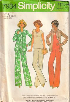 three women's pajamas and pants in two different styles