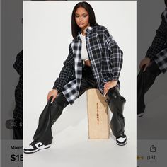 New Without Tags Oversized Flannel Size. Easy Light Weight, Throw On Over Anything. Oversized Black Flannel Shirt For Winter, Oversized Black Flannel Shirt For Fall, Oversized Winter Flannel Shirt For Streetwear, Oversized Flannel Shirt For Winter Streetwear, Black Flannel Shirt For Work, Black Flannel Shirt For Fall Streetwear, Black Flannel Shirt For Streetwear In Winter, Black Casual Flannel Shirt For Streetwear, Casual Black Flannel Shirt For Streetwear